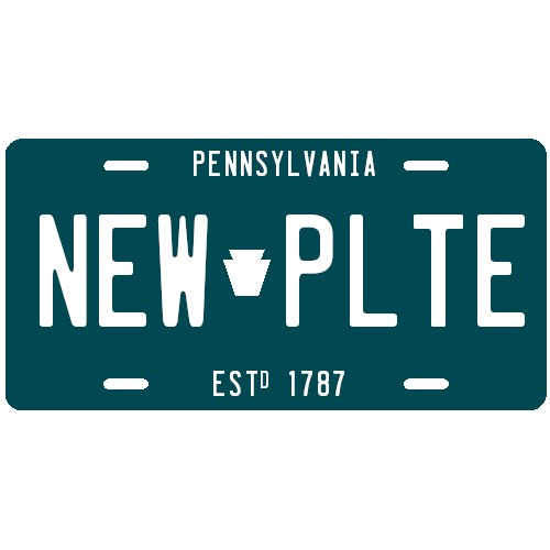 New PA Plate - Midnight Green and White