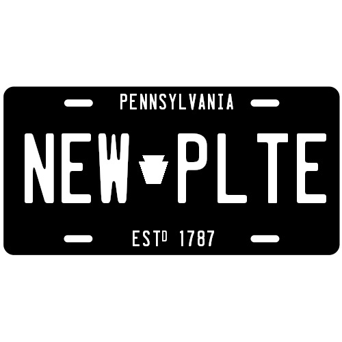 New PA Plate - Black and White