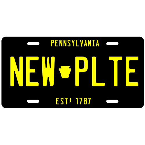 New PA Plate - Black and Yellow