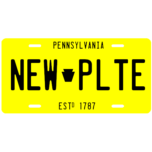 New PA Plate - Yellow and Black